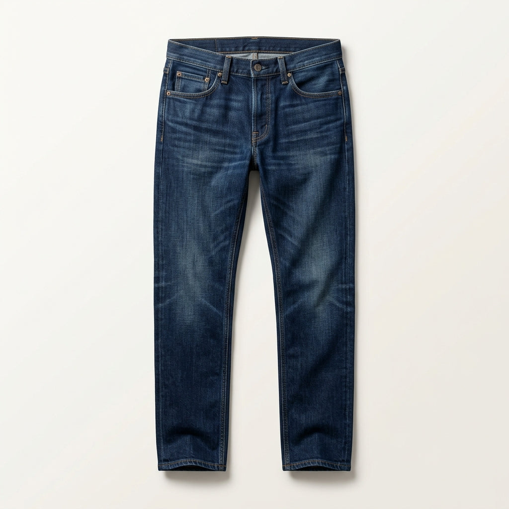 Dark Blue Straight-Fit Jeans